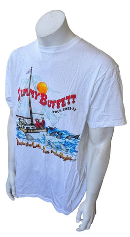 Anvil Jimmy Buffett Tour 2011-12 Fins To The Left Fins To The Right Shirt Size L