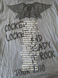 American Apparel Men's Aerosmith Tour 2010 Gray Short Sleeve Shirt Size Large