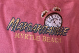 Margaritaville Men's Myrtle Beach Graphic Pink Short Sleeve Shirt Size Large