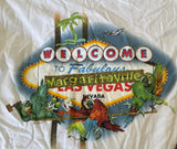 Margaritaville Men's Las Vegas Graphic White Short Sleeve Shirt Size Large