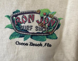Anvil Men's Ron Jon Surf Shop Cocoa Beach Florida Yellow Shirt Size Large