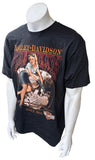 Alstyle Men's Harley Davidson Woman On Engine Graphic Black Shirt Size Large