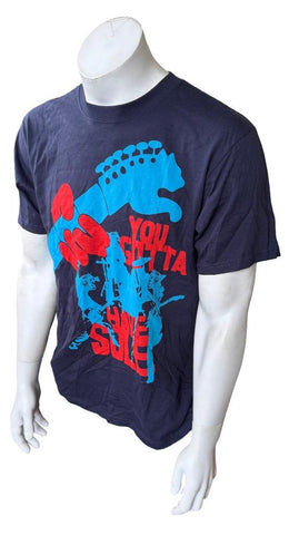 Puma Men's You Gotta Have Sole Graphic Navy Short Sleeve Shirt Size Medium