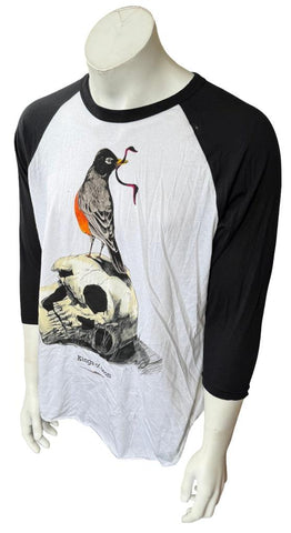 American Apparel Men's King's Of Leon Tour 2010 Black/White 3/4 Sleeve Shirt L