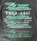 Hanes Men's ZZ Top Tour 2011 Graphic Black Short Sleeve Shirt Size X-Large
