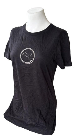 Next Level Women's Puma Big Cat Logo Black Short Sleeve Shirt Size Medium