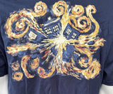 Ripple Junction Men's Doctor Who Tardis Navy Short Sleeve Shirt Size Large