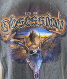 Gildan Men's Mossy Oak It's An Obsession Gray Short Sleeve Shirt Size Large