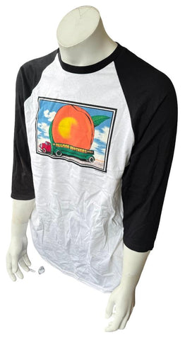 Anvil Men's Allman Brothers Band Eat A Peach For Peace 3/4 Sleeve Shirt Size L