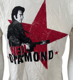 Gildan Men's Neil Diamond Graphic Beige Short Sleeve Shirt Size Small