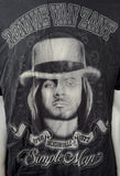 Ten Men's Ronnie Van Zant Simple Man Black Short Sleeve Shirt Size Large