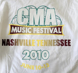 Anvil Men's CMA Music Festival Nashville Tennessee 2010 White Shirt Size Large