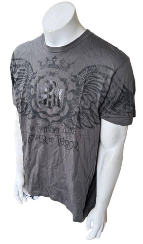 Anvil Men's The Twilight Zone Tower Of Terror Gray Short Sleeve Shirt Size Large
