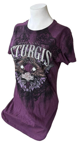 Harley Davidson Women's 70th Annual Sturgis Motorcycle Rally 2010 Shirt Size L
