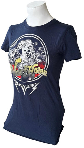Bay Island Women's Van 2012 Navy Short Sleeve Shirt Size Small