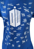 Ripple Junction Women's Doctor Who Tally Marks Graphic Blue Shirt Size Large