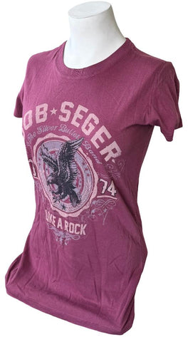 Pimatee Women's Bob Seger & The Silver Bullet Band Like A Rock Shirt Size M