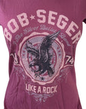 Pimatee Women's Bob Seger & The Silver Bullet Band Like A Rock Shirt Size M