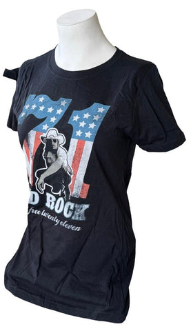 Bay Island Women's Kid Rock Born Free 2011 Tour Black Shirt Size Large