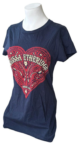 Alstyle Women's Melissa Etheridge Fearless Love Graphic Navy Shirt Size Large