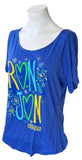 Ron Jon Surf Shop Women's Heart Cocoa Beach Graphic Blue Shirt Size Medium