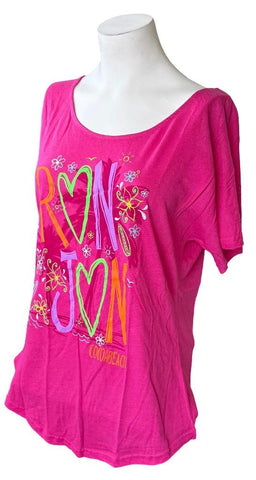 Ron Jon Surf Shop Women's Heart Cocoa Beach Graphic Pink Shirt Size Medium
