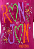 Ron Jon Surf Shop Women's Heart Cocoa Beach Graphic Pink Shirt Size Medium
