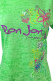 Next Level Women's Ron Jon Cocoa Beach Light Green Short Sleeve Shirt Size Large