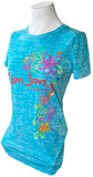Next Level Women's Ron Jon Cocoa Beach Blue Short Sleeve Shirt Size Medium