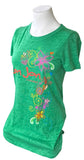 Next Level Women's Ron Jon Cocoa Beach Green Short Sleeve Shirt Size Medium