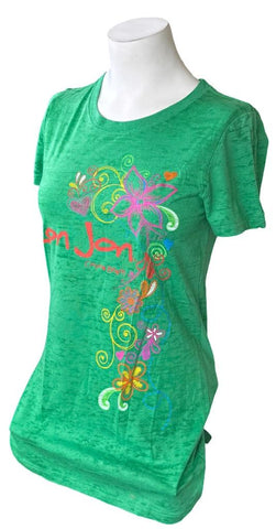 Next Level Women's Ron Jon Cocoa Beach Green Short Sleeve Shirt Size Medium
