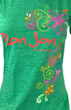 Next Level Women's Ron Jon Cocoa Beach Green Short Sleeve Shirt Size Medium