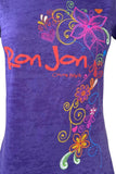 Next Level Women's Ron Jon Cocoa Beach Purple Short Sleeve Shirt Size Medium