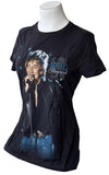 Hanes Women's Rod Stewart Singing Graphic Black Short Sleeve Shirt Size Small