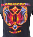 Bay Island Women's Journey Greatest Hits Graphic Black Short Sleeve Shirt Size L