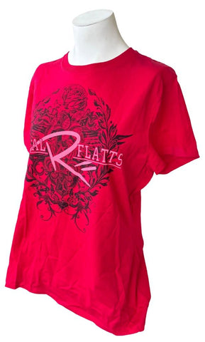 Hanes Women's Rascal Flatts Graphic Red Short Sleeve Shirt Size Large