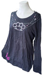 Anvil Women's Lethal Angel Brass Knuckle Black Long Sleeve Shirt Size Large