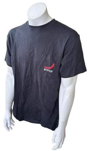 Anvil Men's Zehnder Group Graphic Black Short Sleeve Pocket Shirt Size Large