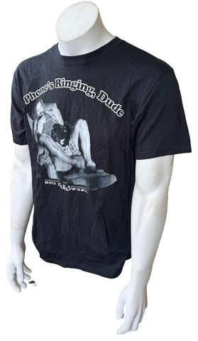 Anvil Men's The Big Lebowski Phone's Ringing, Dude Black Shirt Size Medium