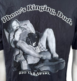 Anvil Men's The Big Lebowski Phone's Ringing, Dude Black Shirt Size Medium