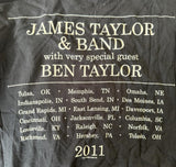 Ten Men's James Taylor & Band 2011 Tour Black Short Sleeve Shirt Size Large
