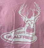 Anvil Men's Team Realtree Buck Graphic Pink Short Sleeve Shirt Size Large
