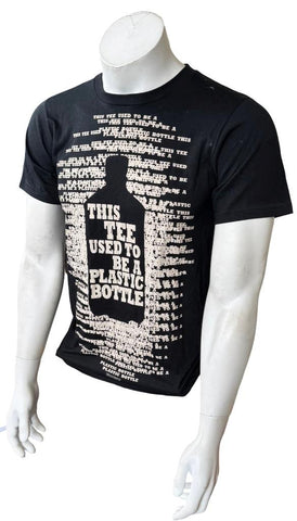 Anvil Men's This Tee Used To Be A Plastic Bottle Graphic Black Shirt Size Small