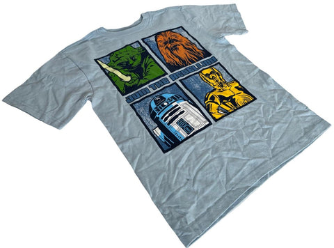 Disney Youth Star Wars Join The Rebellion Blue Short Sleeve Shirt Size Medium