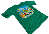 Disney Youth Mickey & Friends Surfing Green Short Sleeve Shirt Size Medium