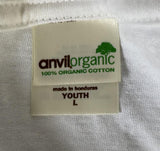 Anvil Youth Earth Day 2010 Penguin Graphic White Short Sleeve Shirt Size Large