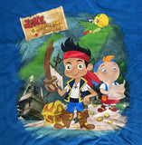 Disney Youth Jake And The Never Land Pirates Blue Short Sleeve Shirt Size Medium