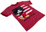 Disney Youth Mickey Mouse American Classic Red Short Sleeve Shirt Size Medium