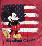 Disney Youth Mickey Mouse American Classic Red Short Sleeve Shirt Size Medium