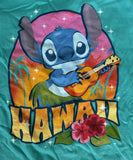 Disney Youth Lilo & Stitch Hawaii Graphic Teal Short Sleeve Shirt Size Medium